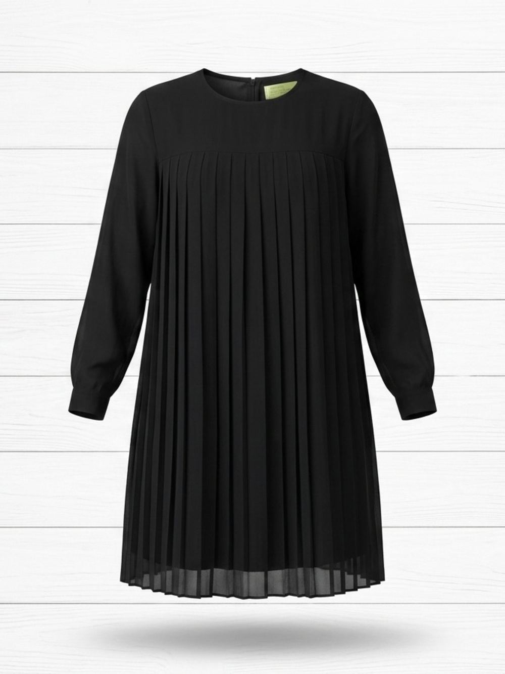 Rachel Parcell x Savanna Tate Black Pleated Chiffon Shift Dress Size Small EUC